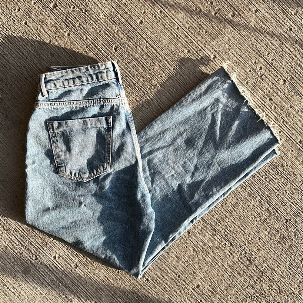 ZARA light wash high waisted straight leg jeans